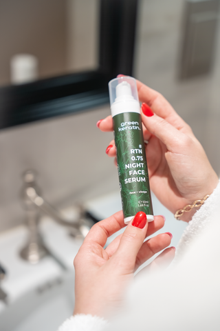 Green Keratin Night Face Cream 50ml #RTN 0.75% - Sérum de Nuit pour le visage, Sans Parfum