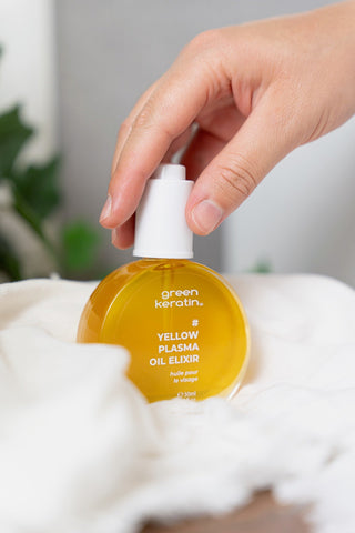 Green Keratin Yellow Plasma Oil Elixir - Huile pour le visage 50ml + Yellow Plasma Cream Format Découverte 30ml